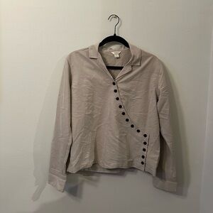 Unique Beige Button Up Top